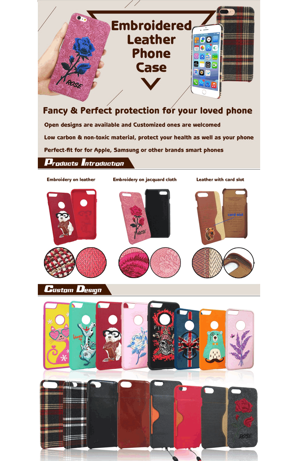 custom embroidered phone cases